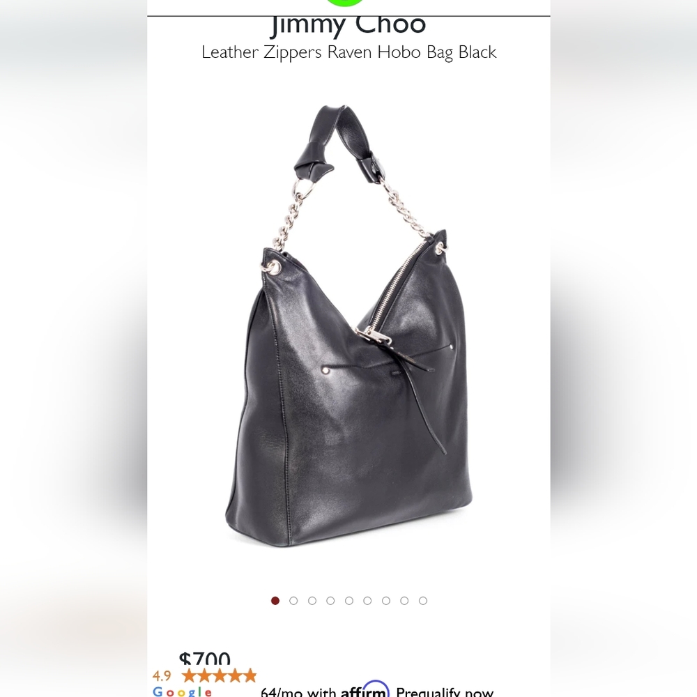 Authentic Jimmy Choo Raven Bag Black Nappa Leather - Picture 15 of 15